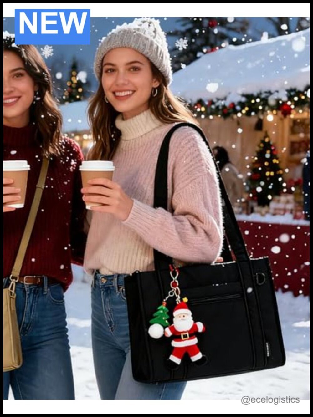 Puffer Quilted Tote Bag with Crossbody Strap and Laptop Compartment